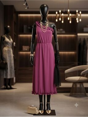 NWT Chic Style plum asymmetrical long dress